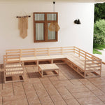 ZNTS 11 Piece Garden Lounge Set Solid Wood Pine 3075929