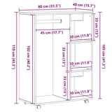 Wardrobe Black Oak 80x40x110 cm Engineered Wood 862068