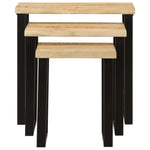 Nesting Tables 3 pcs with Live Edge Solid Wood Mango 372762