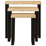 Nesting Tables 3 pcs with Live Edge Solid Wood Mango 372762