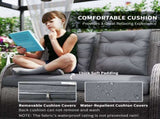 Garden PE Rattan Dining Sofa Set, Outdoor 4 Seater Wicker Furniture, High Back Chairs with Cushions, T3398P320029