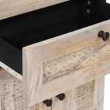 Bedside Cabinet Beige 50 x 33 x 60 cm Solid Acacia wood 4018127