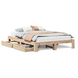 Bed Frame without Mattress 150x200 cm King Size Solid Wood Pine 3308996