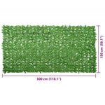 Balcony Screen with Green Leaves 300x150 cm 315503
