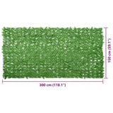 Balcony Screen with Green Leaves 300x150 cm 315503