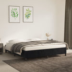 ZNTS Bed Frame without Mattress Black 180x200 cm Super King Super King Velvet 349886