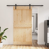 Sliding Door with Hardware Set 100x210 cm Solid Wood Pine 3202991