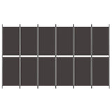 6-Panel Room Divider Brown 300x180 cm Fabric 350223