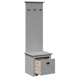 Hallway Cabinet with Hooks BODO Grey 50x40x157 cm 4016874