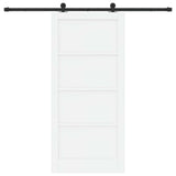 Sliding Door ORKDAL 93 x 202 cm Engineered Wood White and Black 3450101