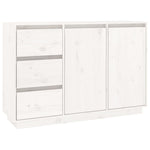 ZNTS Sideboard White 111x34x75 cm Solid Wood Pine 813805