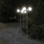 Outdoor Floor Lamps 3pcs Silver 215 cm Stainless Steel 4006389