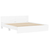 Bed Frame White Engineered wood, Plywood Super King Modern 3207462