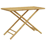 5 Piece Folding Bistro set with Cream White Cushions Bamboo 3208935