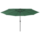 Garden Parasol with LED Lights 400 cm Green 312531
