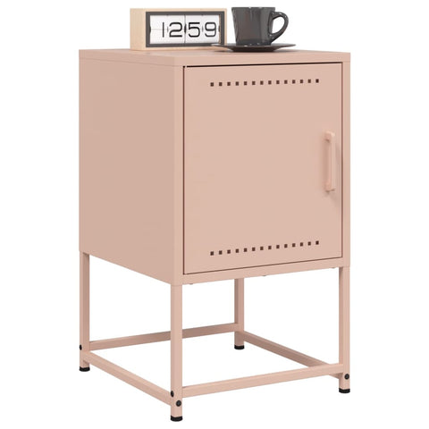 ZNTS Bedside Cabinets 2 pcs Pink 36x39x60.5 cm Steel 846449