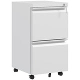 2-Drawer Mobile Filing Cabinet, Steel Lockable File Cabinet for Letter, A4 and Legal Size, T3398P343447