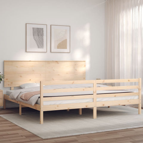 ZNTS Bed Frame without Mattress Super King Size Solid Wood 3195236