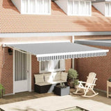 Retractable Awning Anthracite and White 4x3 m Fabric&Aluminium 3216135