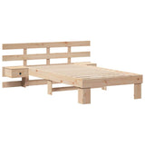 Bed Frame with Headboard Brown 90 x 200 cm Solid Pine Wood 872710