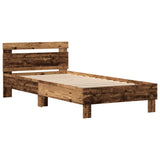 Bed Frame with LED Old Wood 100 x 200 cm Engineered Wood 863637