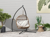 Hammock Chair Stand Only, Hanging Chair Stand with X-Shape Base, Heavy Duty Steel Single Hammock Egg T3398P324045