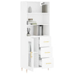 Highboard White 69.5x34x180 cm Engineered Wood 3189493
