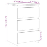 Bedside Cabinet Artisan Oak 40x35x62.5 cm Engineered Wood 856524