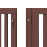 Dog Gate with Door Foldable 12 Panels Brown 600 cm Poplar Wood 3155660