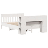 ZNTS Bookcase Bed without Mattress White 120x200cm Solid Wood Pine 3323186