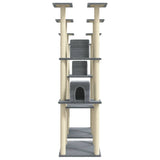 Cat Tree with Sisal Scratching Posts Light Grey 174 cm 171534