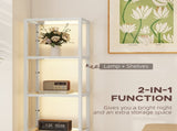 LED Floor Lamp with Glass Shelves, 4 Layers Dimmable Tall Standing Lamp, Modern Column Shelf Floor T3398P376729