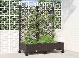 Garden Planter with Trellis&Wheels Brown 80 x 40 x 131.5 cm PP 3422964