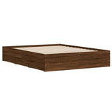 Bed Frame with Drawers without Mattress Brown Oak 140x190 cm 3207307