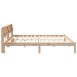 Bed Frame with Headboard Brown 180 x 200 cm Solid Pine Wood 872809