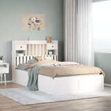 Bed Frame without Mattress White 135x190 cm Double Solid Wood Pine 3323510
