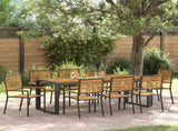 Garden Dining Set 9 pcs Black and Brown Poly Rattan 3365487
