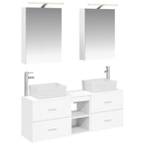 Bathroom Furniture Set 5 pcs White Engineered Wood and Glass 3406831