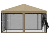 Garden Gazebo with Sidewalls 3 x 3 m Beige Polyester and Steel 900337