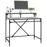 Desk Grey Sonoma 100x50x90 cm Engineered Wood and Iron 826702