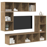TV Cabinet Set Wall-mounted 4 pcs Artisan Oak Engineered Wood 3393224
