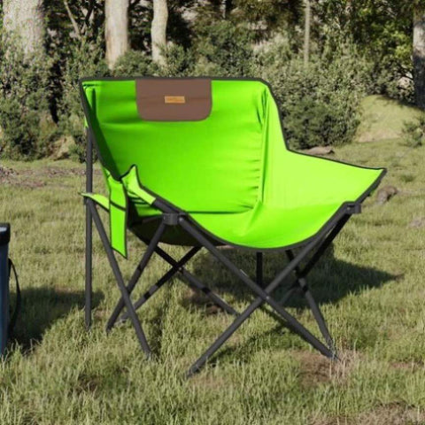 ZNTS Camping Chairs with Pocket Foldable 2 pcs Green 366552