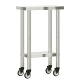 Kitchen Work Table with Wheels 55x30x85 cm Stainless Steel 376459