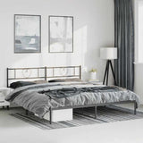 Metal Bed Frame without Mattress with Headboard Black 183x213cm 355468