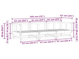 Sectional Sofa Units Wax Brown 183 x 61 x 62 cm Solid Pine Wood 865426