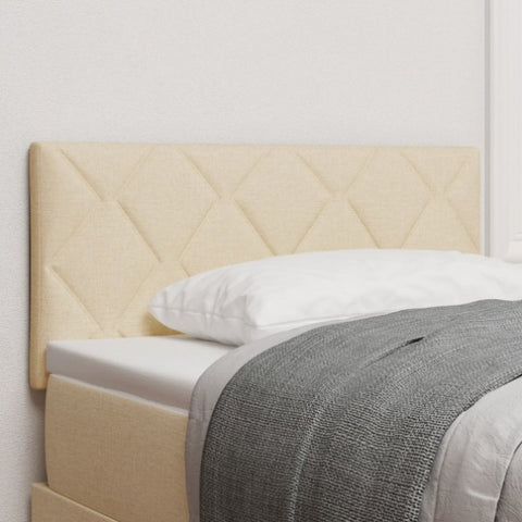 ZNTS LED Headboard Diamond Blocks Design Cream 100 cm Fabric 3338205