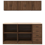 ZNTS Garage Cabinets 6 pcs Brown Oak Engineered Wood 3328356