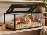 Hamster Cage, Chewproof Metal Rat Cage with Deep Base, Openable Top for Syrian Dwarf Hamster, T3398P553205