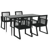 Garden Dining Set Black 3156548