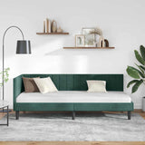 Corner Bed Frame with Headboard Dark green 80 x 200 cm Velvet 42016410